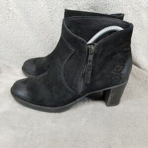Palladium Shoes Womens Size 7 Black Suede Side Zip Ankle Booties Boots